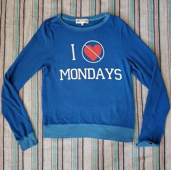 Wildfox I Hate Mondays Pullover Size Small - Picture 2 of 3
